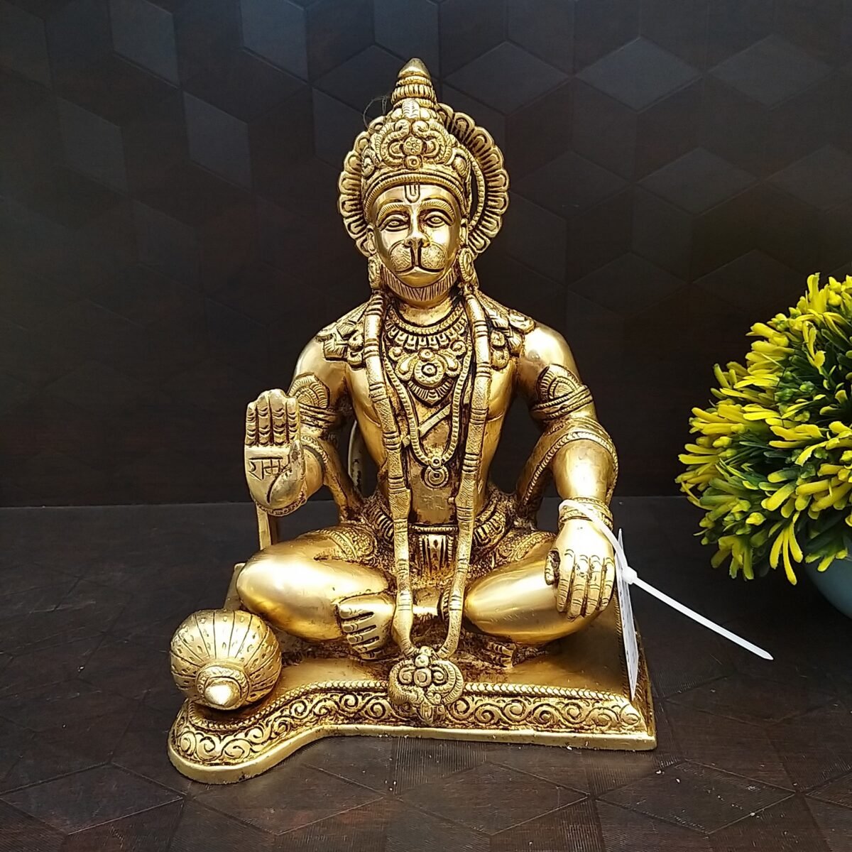 Brass Hanuman Idol Big Sitting Type Statue