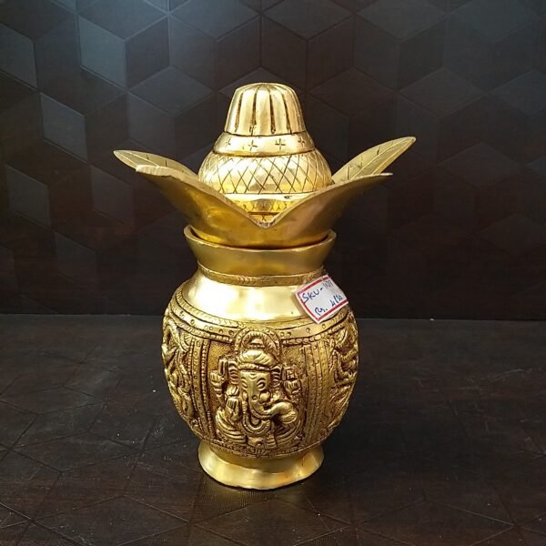 Brass Auspicious Kalasam with Ganesha Design