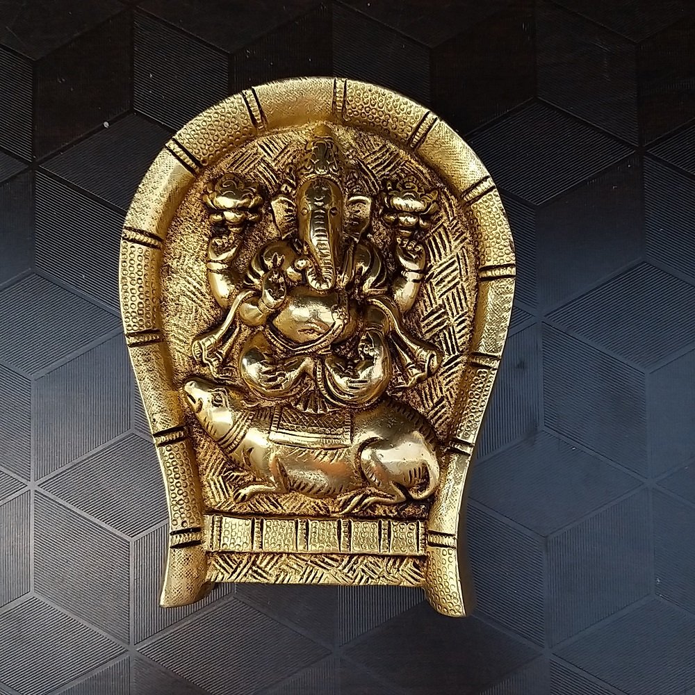 Brass Moram Ganesha Wall Mount Idol