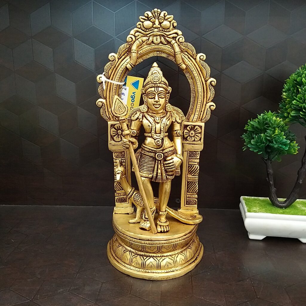 Brass Murugan Statue with Valli And Deivanai 4