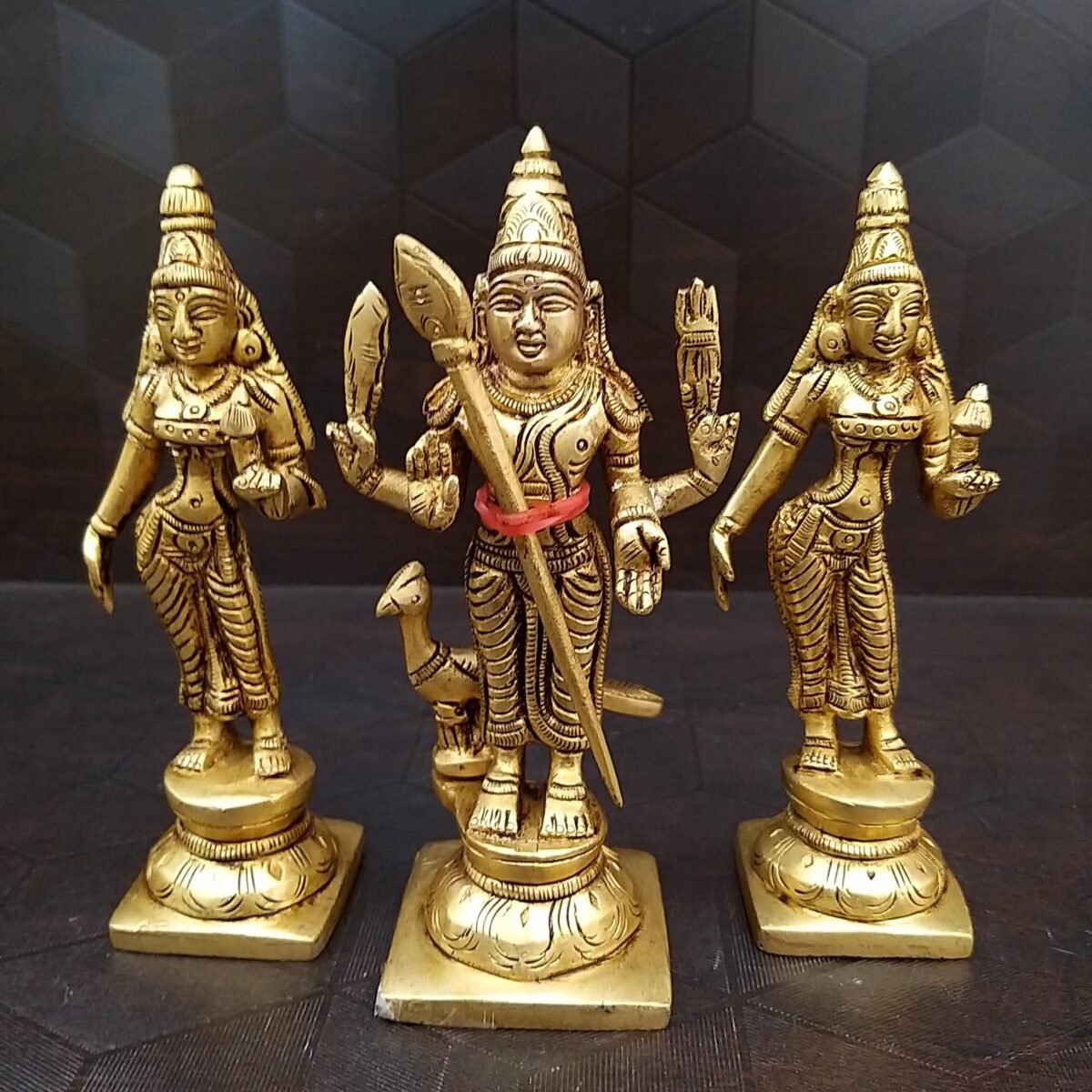 brass murugan with valli deivanai idol home decor pooja items hindu god statues gift buy coimbatore 6090