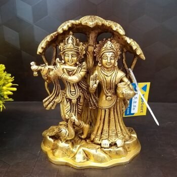 Brass Radha Krishna Under Tree Idol