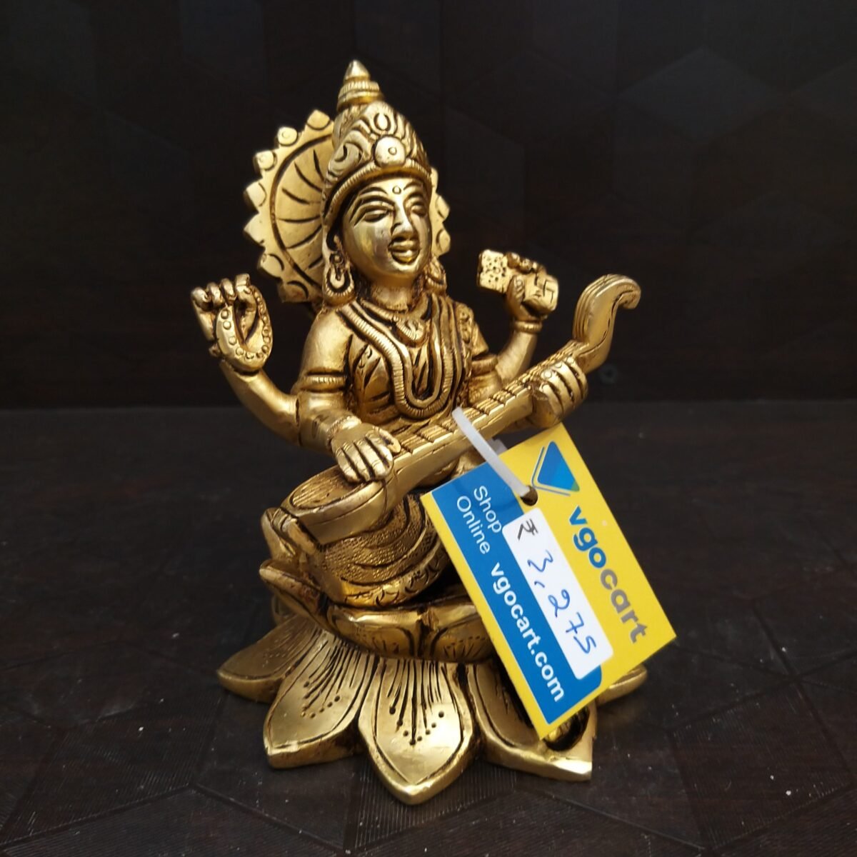brass saraswathi on lotus small idol hindu god statues home decor pooja items gift buy online india coimbatore 10271 1 scaled