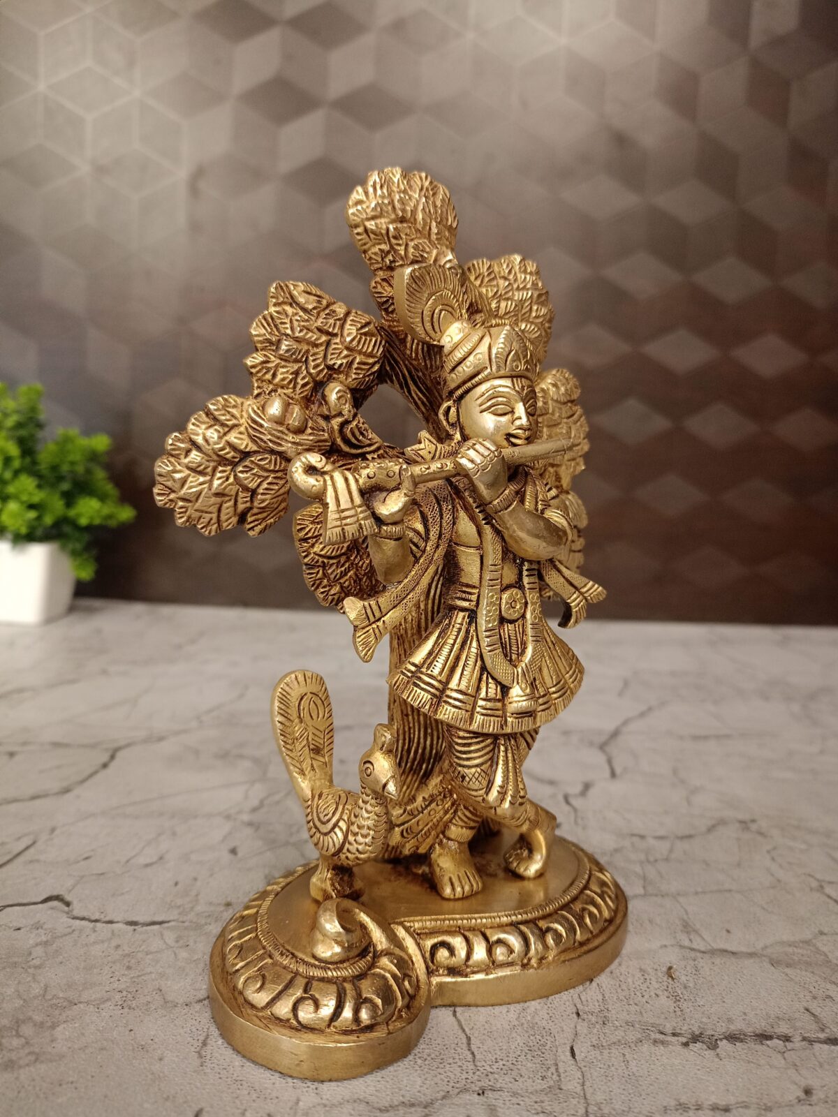 brass tree krishna idol pooja gift vgocart coimbatore india1 scaled