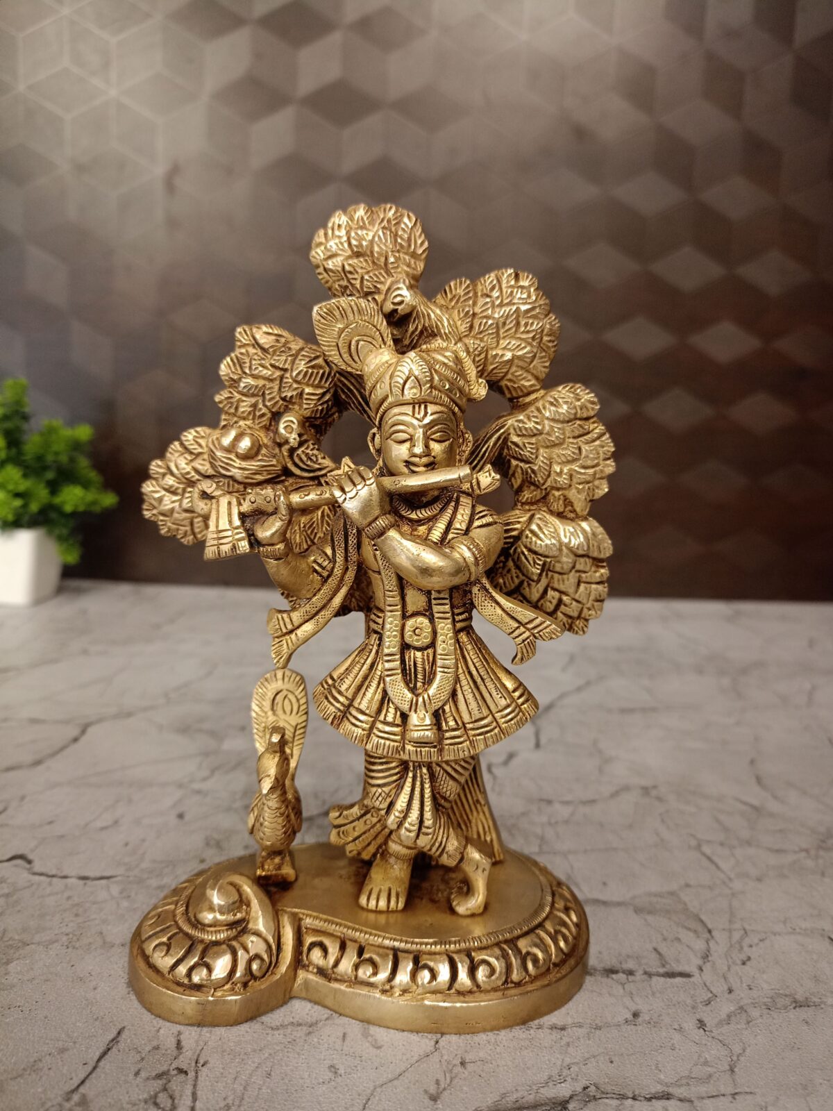 brass tree krishna idol pooja gift vgocart coimbatore india3 scaled