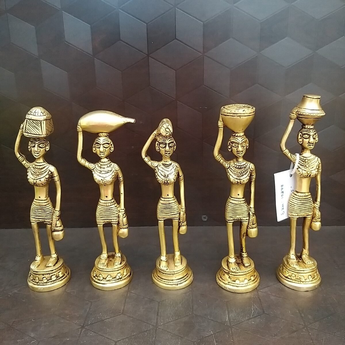 Brass Decorative Lady Set Statues