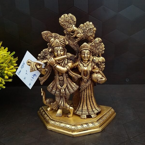 brass radha krishna under tree home decor pooja items hindu god statues gift buy online india 10375