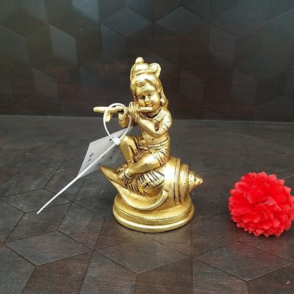 brass sangu krishna small baby idol home decor pooja items hindu god idols gift buy online india