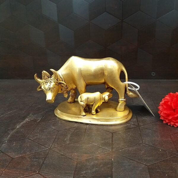 brass cow and calf small idol home decor vastu pooja items hindu god statues gift buy online india 10406