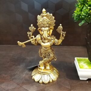 brass flute with ganesha idol small home decor pooja items hindu god statues gift buy online india