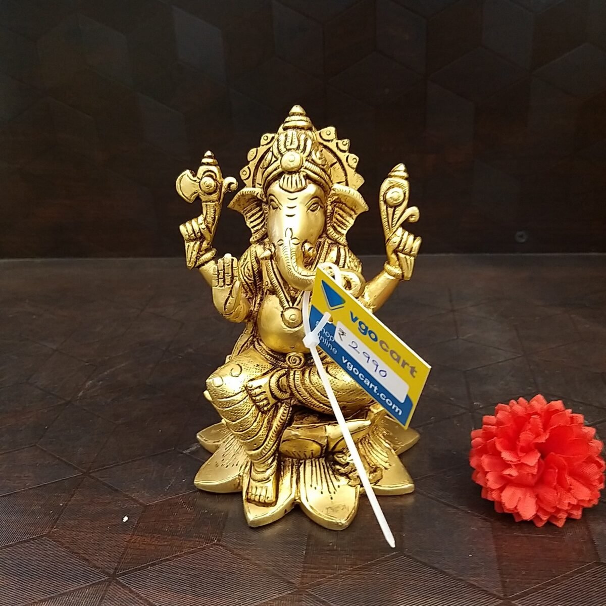 brass ganesha on lotus idol small home decor pooja items hindu god statues gift buy online coimbatore