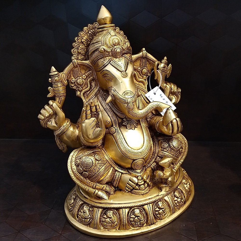 brass god ganesha stand big idol home decor small hindu god statues gift buy online india 1