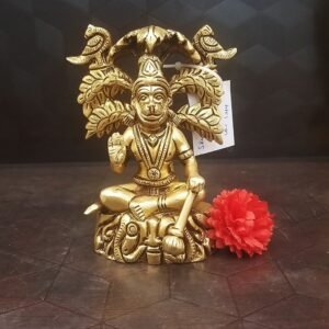Brass Hanuman Sitting Under Tree idol
