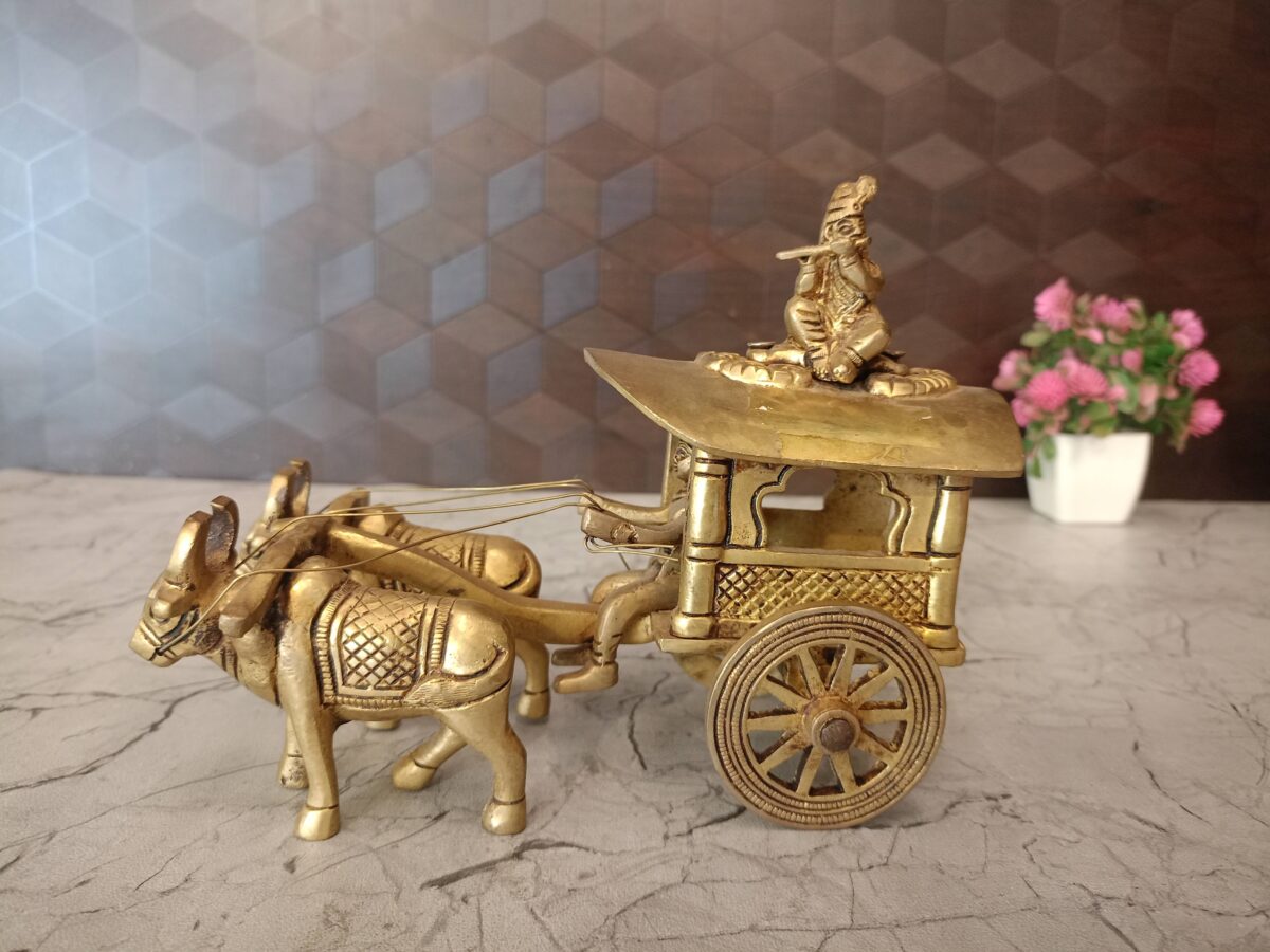 brass krishna bullackcart idol gift home decor vgocart coimbatore india 1 scaled