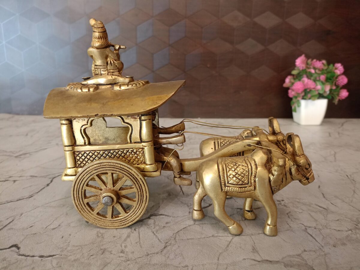 brass krishna bullackcart idol gift home decor vgocart coimbatore india scaled