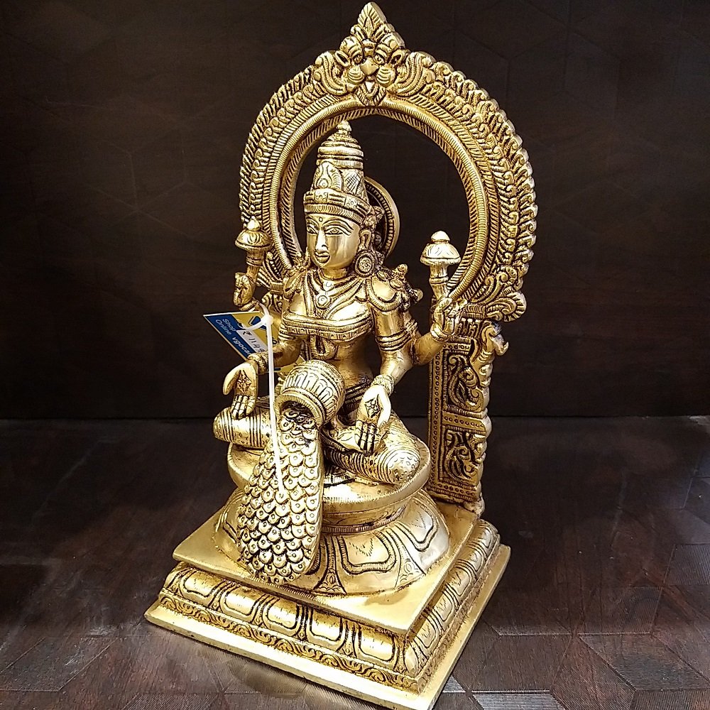 brass maha lakshmi with coins home decor pooja items hindu god statues gift buy onlne india 1