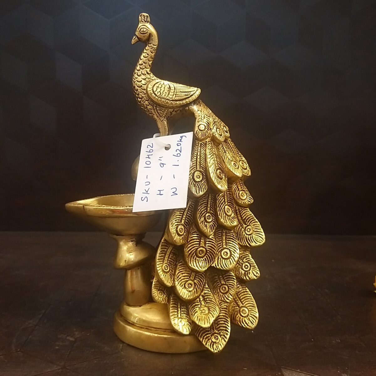 Brass Small Peacock with Diya