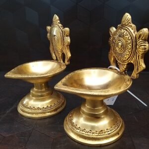 brass sangu chakkaram diya pair home decor pooja items vastu gift buy online india 1