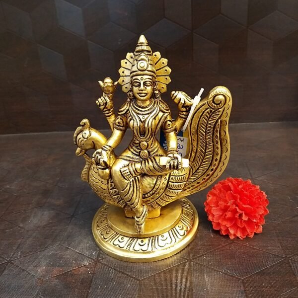 brass saraswathi on decorative peacock statue home decor pooja items gift buy online coimbatore