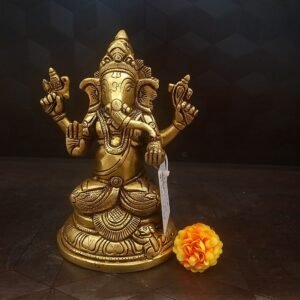 brass small designer ganesha small idol home decor pooja items hindu god idols gift buy online india 1