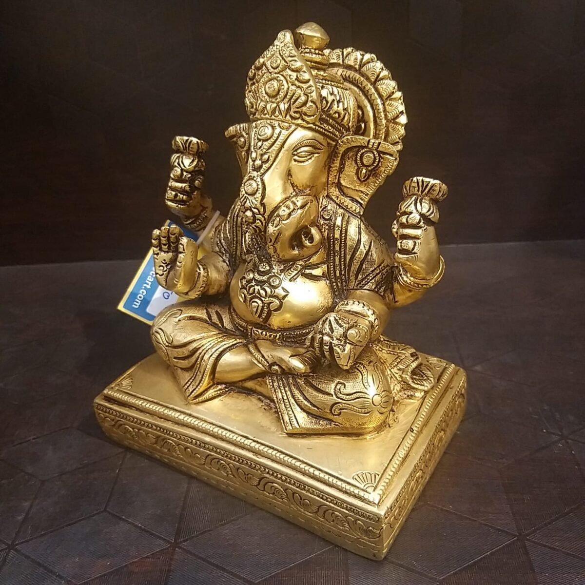 brass ganesha idol small home decor pooja items 3