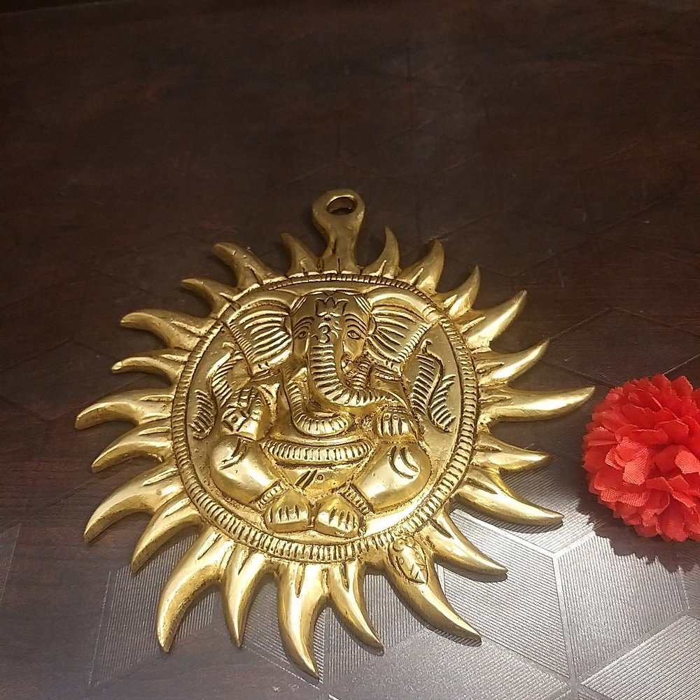 brass ganesha wall hanging home decor pooja items hindu god statues gift buy online india 2