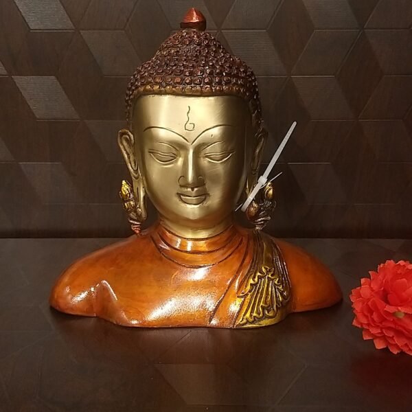 Brass Semi Coloured Buddha