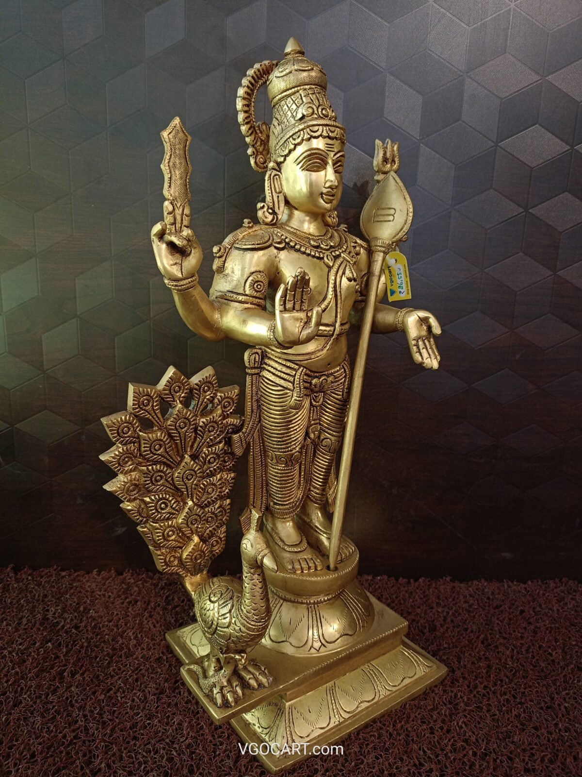buy brass murugan with well designed peacock online india 1 scaled