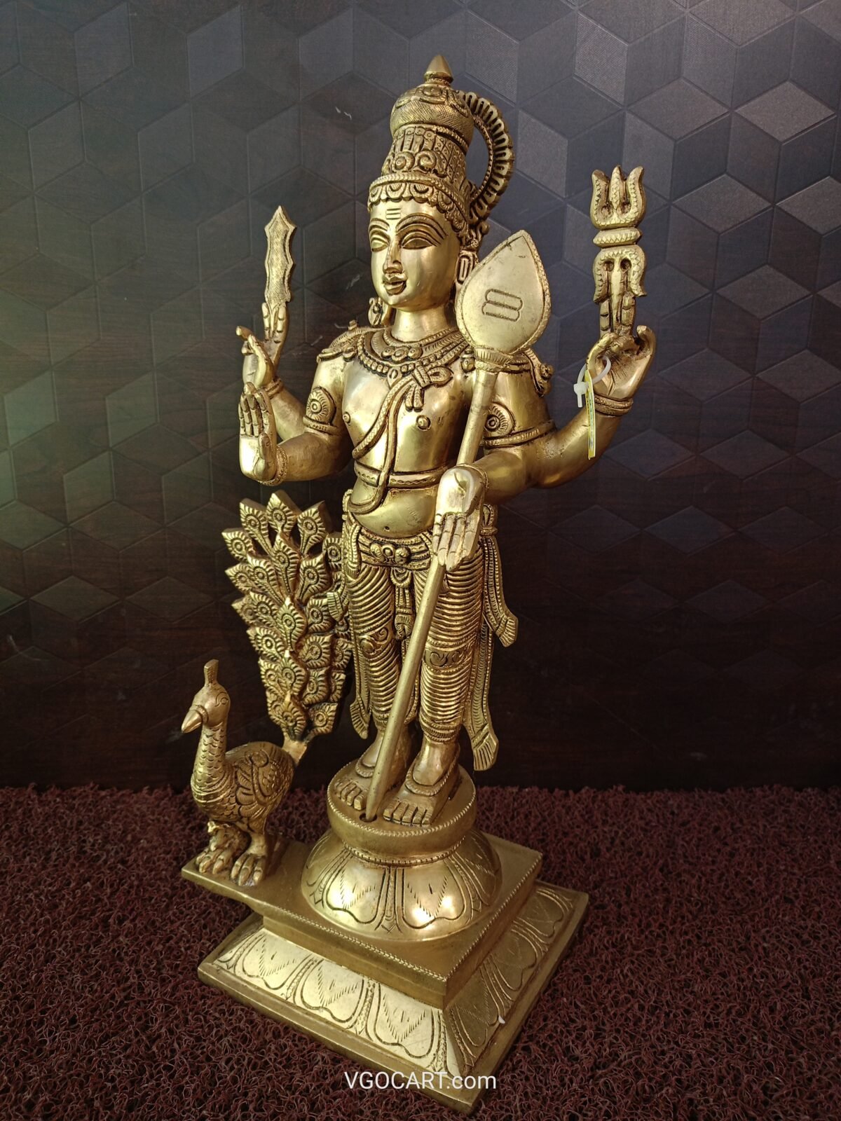 buy brass murugan with well designed peacock online india 4 scaled