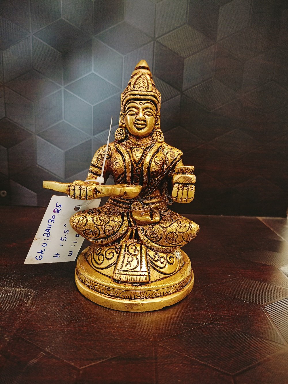 Brass Goddess Annapoorani Devi Statue BA113025