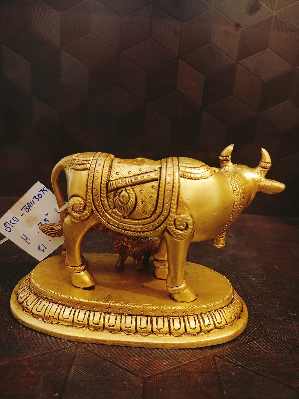 brass cow and calf kamadhenu BA113075