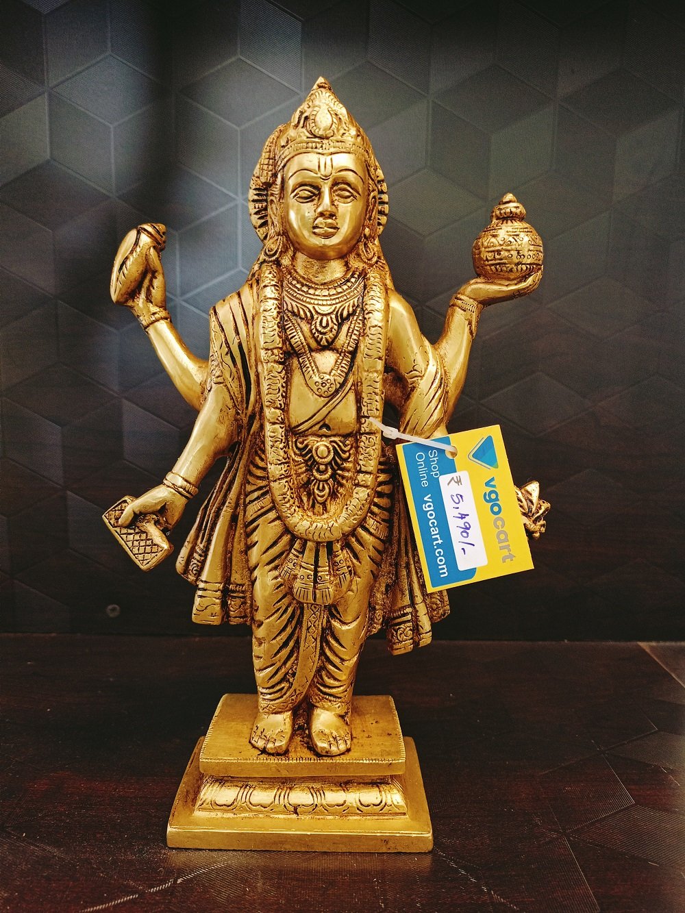 brass dhanvantri hindu god idol ba113034