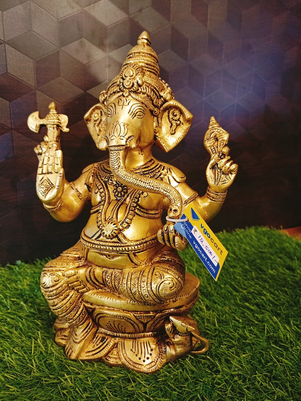 brass ganesha idol 12 hindu god statue ba113013