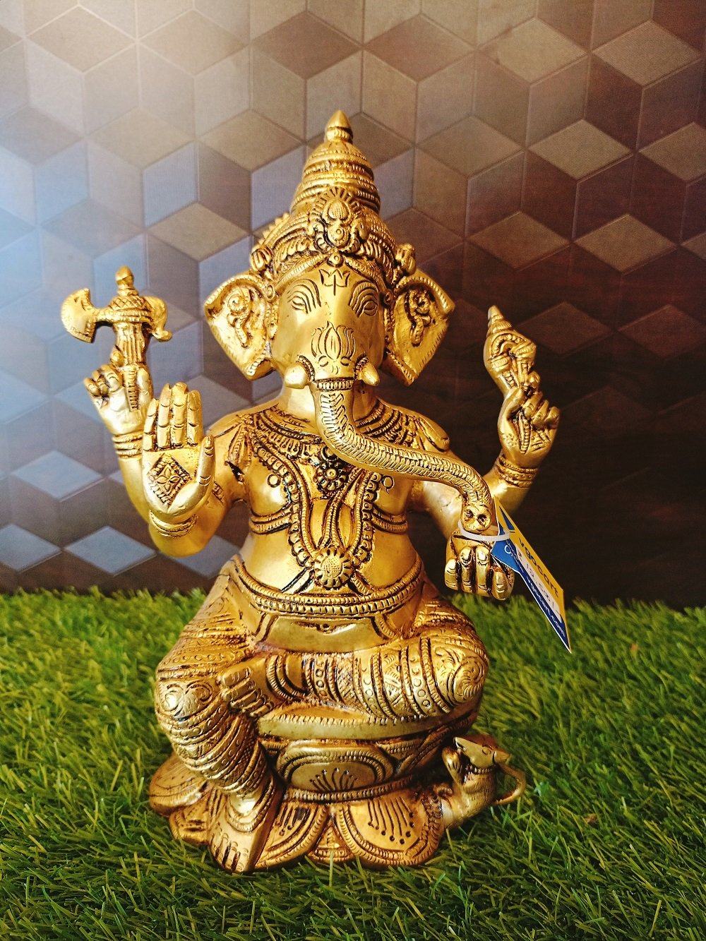 brass ganesha idol 12 inch hindu god statue ba113013