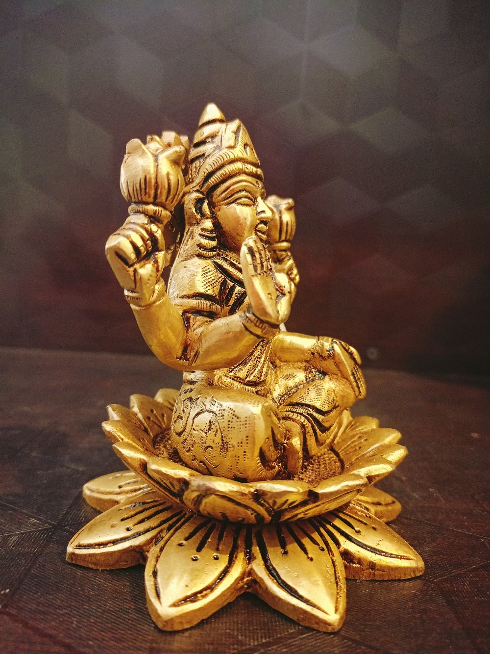 Brass goddess lakshmi statue