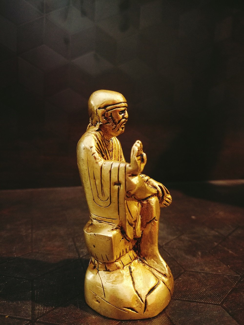 brass lord sai baba statue hindu god idol ba113023