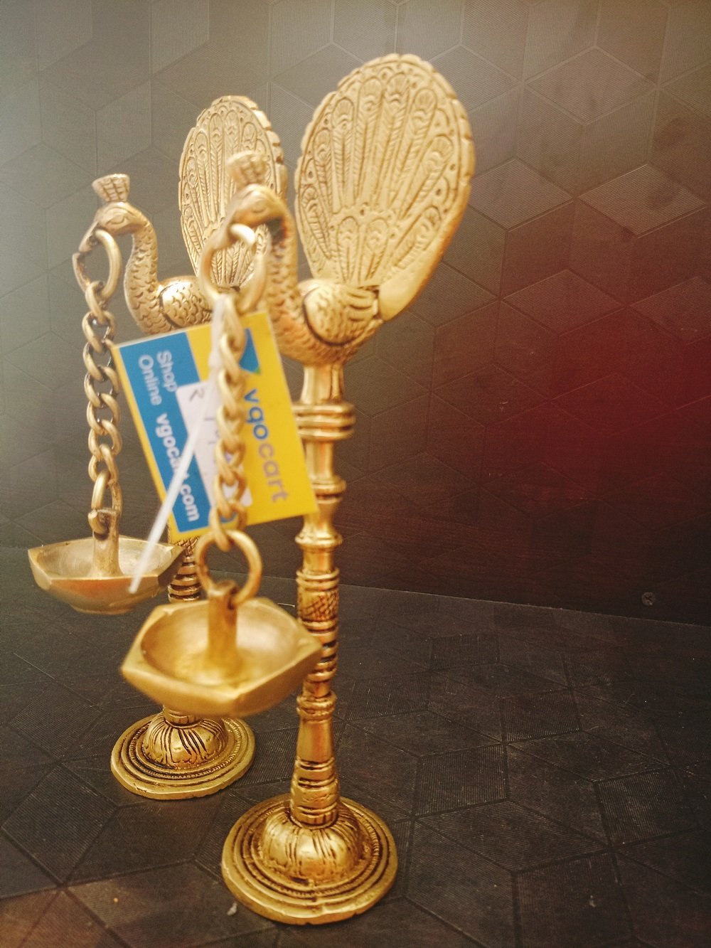 brass peacock diya pair Diya lamps BA113091 1