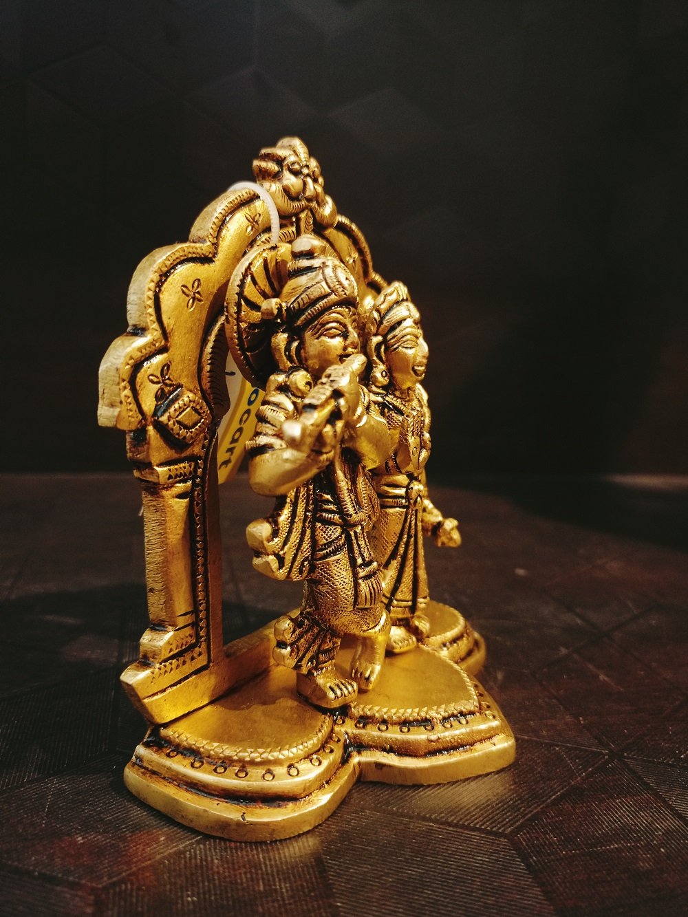 brass radha krishna with thiruvachi krishna statue ba113024