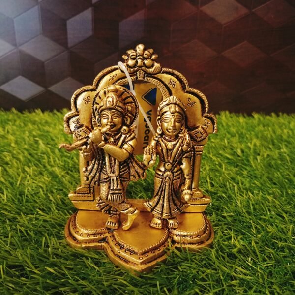 brass radha krishna with thiruvachi krishna statue hindu god idols ba113024