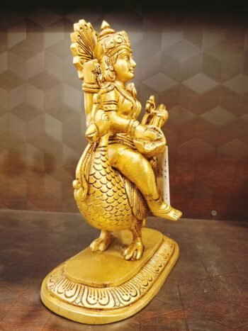Brass Goddess Saraswathi statue