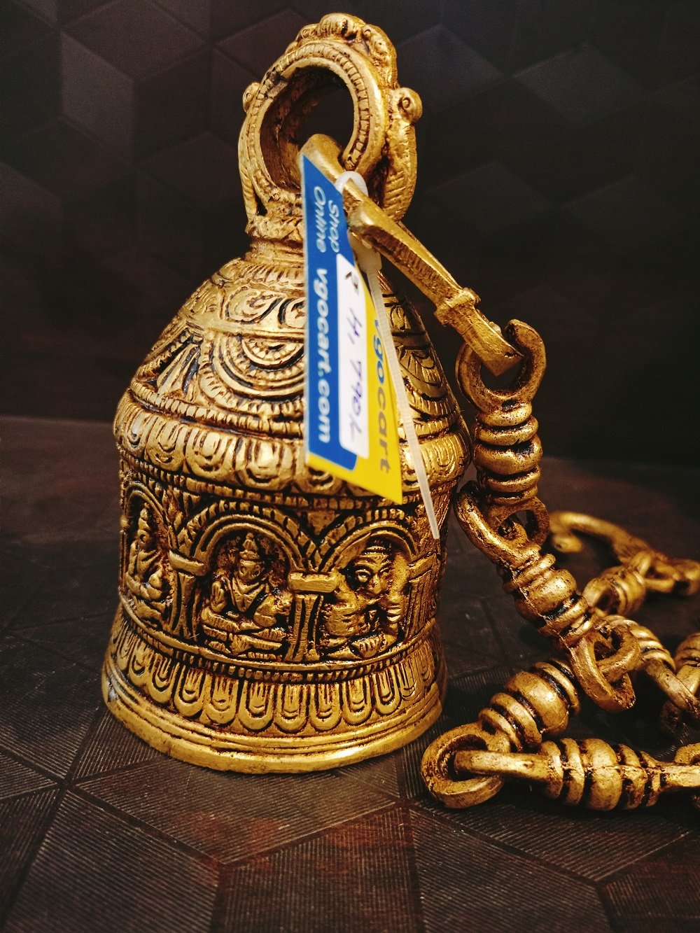 brass well designed ganesha bell BA113066