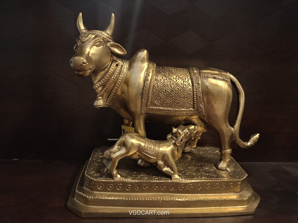 bronze cow calf pooja gift vgocart coimbatore india scaled