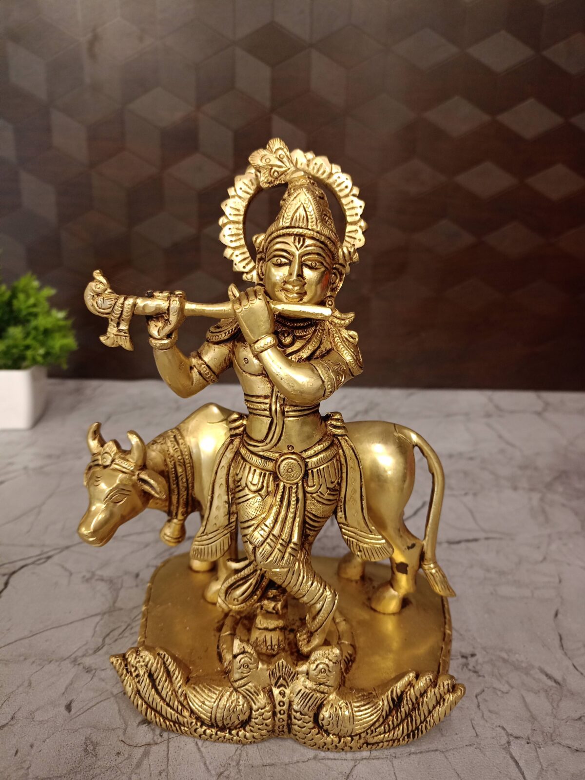 brass cow krishna idol pooja gift vgocart coimbatore india3 1 scaled