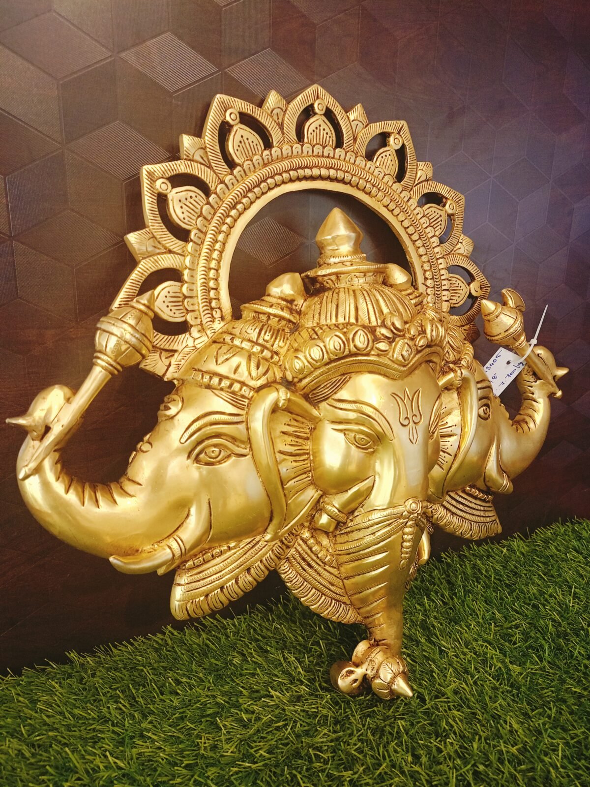 Brass Three Headed Ganesha