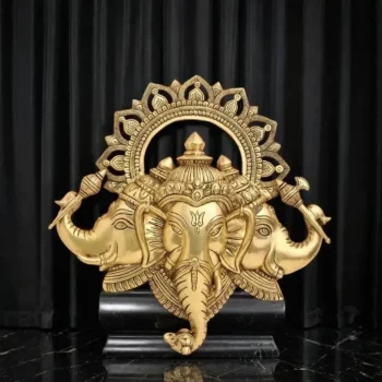 Brass Three Headed Ganesha