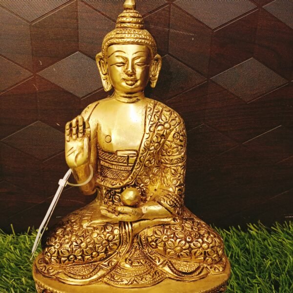 Brass Buddha Statue on Base