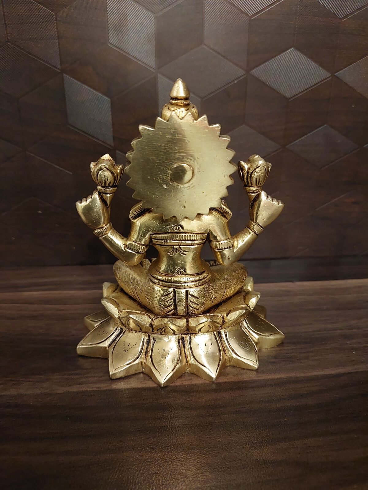 brass lakshmi sitting on lotus pooja gift vgocart coimbatore india1 scaled