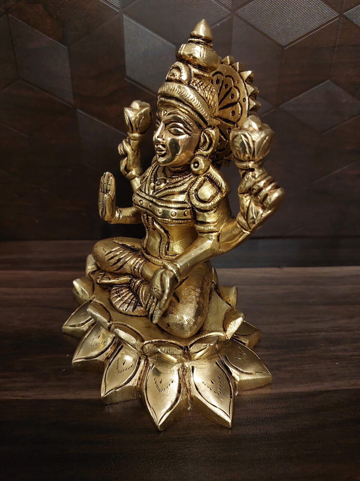 brass lakshmi sitting on lotus pooja gift vgocart coimbatore india2 scaled