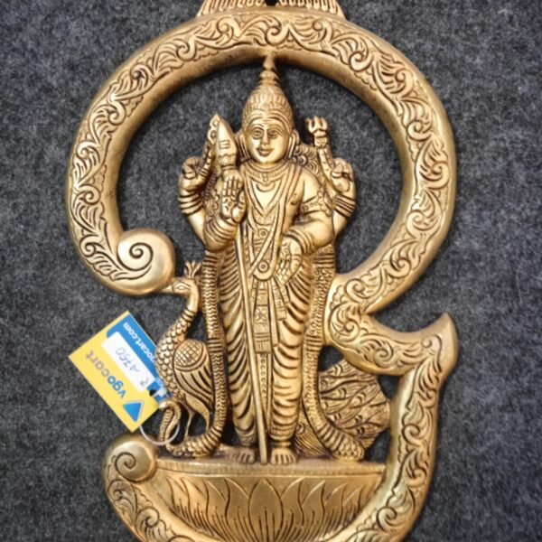 Brass Lord Murugan With Om Wall Hanging