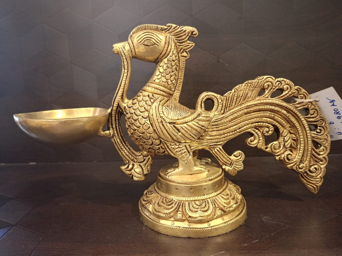 buy brass peacock holding diya online coimbatore 3 scaled